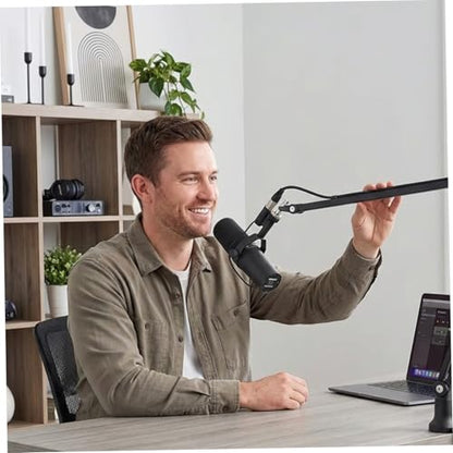 Professional Mic Arm Desk Mount Heavy Duty All Metal Microphone Boom Arm with Hidden Cable Management 360° Adjustable Mic Stand for Studio Recording Streaming