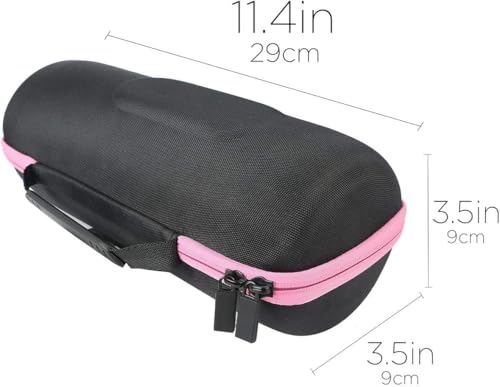 co2CREA Hard Travel Case for JBL Charge 5/4 Speaker, Black+ Pink Zipper | Portable Travel Bag Replacement with Custom Molded Interior and Handle, Shockproof EVA Shell and Soft Lining - color: Black Case + Pink Zipper