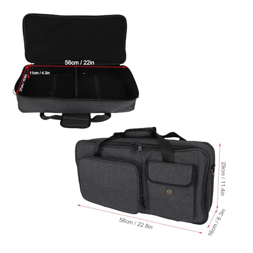 Effects Pedal Carrying Bag, 10mm Padding Multi Pockets Guitar Effects Pedal Case with Adjustable Strap and Water Proof Fabric, for Line 6 (L) - size: L