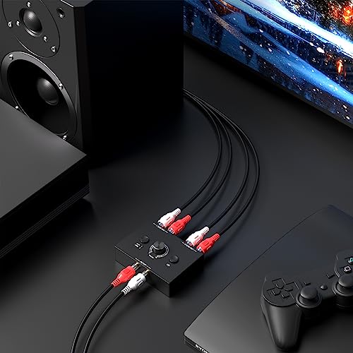 R/L Stereo Audio Switch Audio Switcher AB Switcher Passive Speaker Manual Selector Splitter Box Audio Sharing