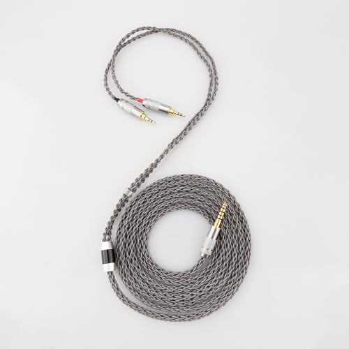 4.4mm to Dual 3.5mm / 2.5mm Male Cable Compatible for Hifiman HE4XX HE400S, HE-400i Headphones 8 Core Braided Silver Plated Replacement Audio Upgrade Cable 2M (4.4mm to Dual 2.5mm Male)