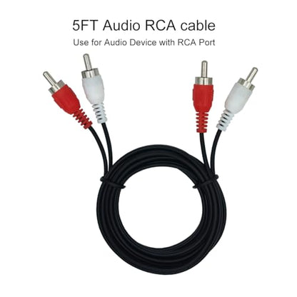 5FT RCA Stereo Audio Cable Male to Male Cable for Speaker Amplifier 2-Pack