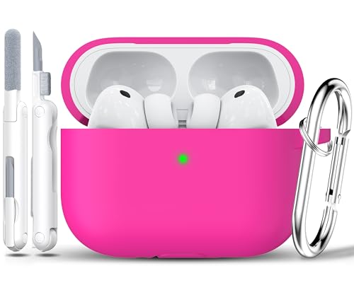 RFUNGUANGO Silicone Protective Case for AirPods Pro 3, Rose Red - color: Pro 3‑SIL‑Rose Red