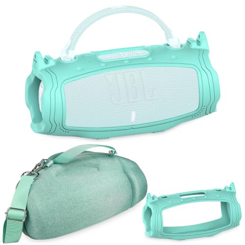 JCHPINE Silicone Cover and Carrying Case for JBL Charge 6 Bluetooth Speaker | Accessories for JBL Charge 6 AI Sound Bluetooth Speaker Protective Cases with Shoulder Strap (Teal) - color: Teal