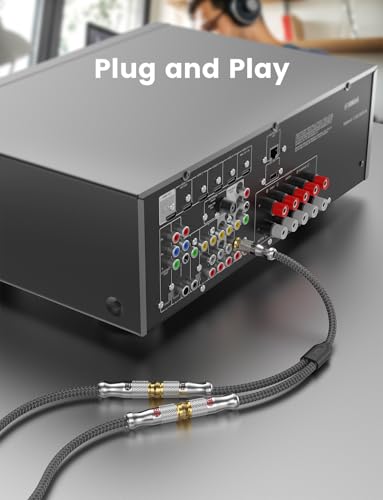 EMK Gold-Plated RCA Y-Splitter 1 Male to 2 Female Extension Cable RCA Splitter - Shielded Design for Subwoofers, TVs, & Home Theaters (1Ft/30CM) - color: 2 Female to 1 Male Silver, size: 1 Ft/0.3M, style: RCA to 2RCA