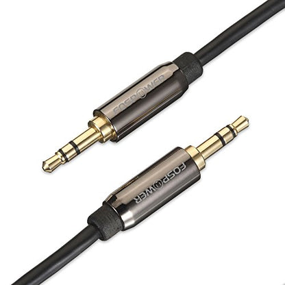 FosPower Audio Cable 1FT (2 Pack), Stereo Audio 3.5mm Auxiliary Short Cord Male to Male Aux Cable for Car, Apple iPhone, iPod, iPad, Samsung Galaxy, HTC, LG, Google Pixel, Tablet & More - size: 1 Feet 2 Pack