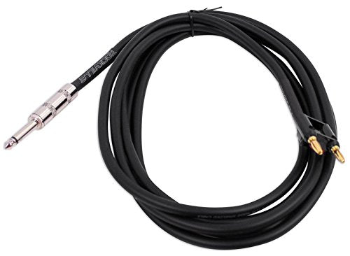 Rockville RCXBN10 16 Gauge 1/4" to Banana Speaker Cable, 10 Foot, 100% Copper, High-Fidelity Audio, Durable PVC Jacket, Flexible, for Home Audio and DJ Setups | 16 AWG, Black PVC Jacket, Pro Audio, DJ/Live Sound/Studio, Low Noise, Flexible, ROHS Compliant
