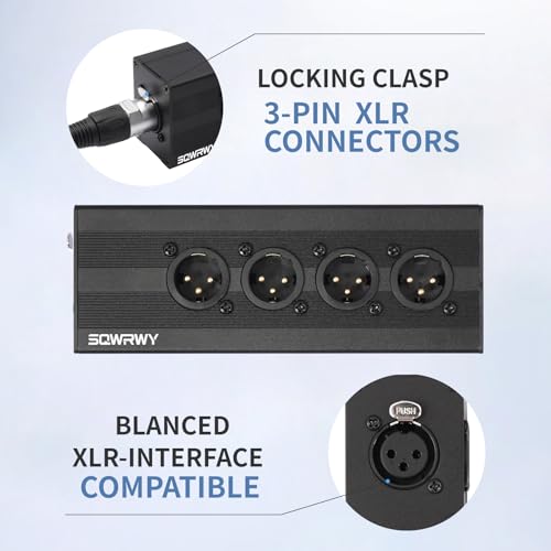 XLR 1 Female to 4 Male Passive Splitter | 4-Channel Galvanic Distribution for Zero-Latency Audio & DMX Adapter 4Way 1Pack