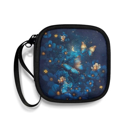 Sloth Strawberry Earphone Carrying Case Pouch Cable Storage Bag - Earbud Case Mini Pouch Headset Storage Box Bags for Headphone Bluetooth - color: Butterfly and Flower