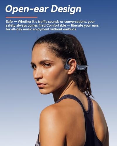 Voistek Bone Conduction Headphones with 32GB MP3 Player, IP68 Waterproof | Open-ear waterproof bone conduction headphones with 32GB MP3 player for running, cycling, swimming and phone-free workouts