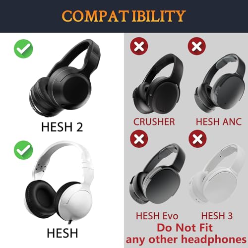 SOULWIT Earpads Replacement for Skullcandy Hesh & Hesh 2 Wireless Over-Ear Headphones, Ear Pads Cushions with Soft Protein Leather, Noise Isolation Foam - Blue - color: Blue