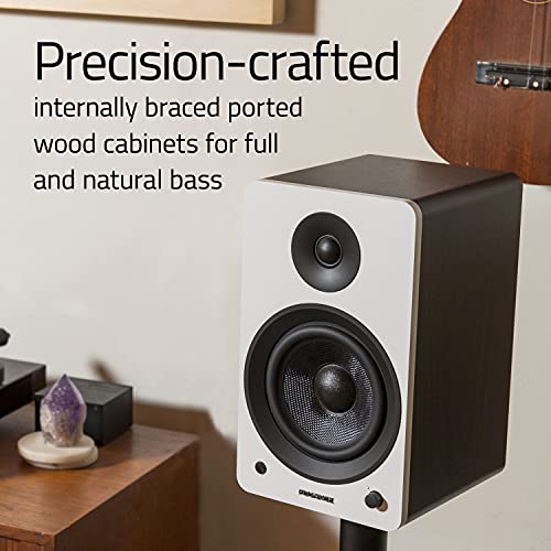 Fluance Ai61 Powered 2-Way 2.0 Stereo Bookshelf Speakers with Speaker Stands 6.5" Drivers 120W Amplifier for Turntable Bluetooth 5 Wireless Music Streaming - RCA Optical USB & Sub Out (Natural Walnut) - color: Natural Walnut, size: With Square Stand