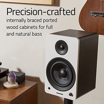 Fluance Ai61 Powered 2-Way 2.0 Stereo Bookshelf Speakers with Speaker Stands 6.5" Drivers 120W Amplifier for Turntable Bluetooth 5 Wireless Music Streaming - RCA Optical USB & Sub Out (Natural Walnut) - color: Natural Walnut, size: With Square Stand