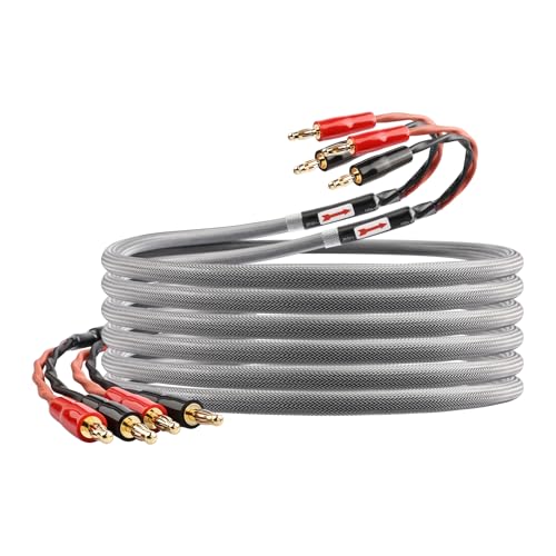 13 AWG Speaker Cable with Banana Plugs for Audiophile 6.56ft | 6N OFC Core, 24K Gold-Plated Plugs, Speaker Wire with Connectors for Amplifiers, AV Receivers, and Home Theater - size: 6N 6.56ft/2m