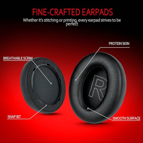 Soundcore Replacement Ear Pads – Fits Soundcore Life Q20 Replacement Ear Pads, Soft Memory Foam Soundcore Q20 Replacement Ear Pads for Anker Q20/Q20i/Q20BT Headphones – Black