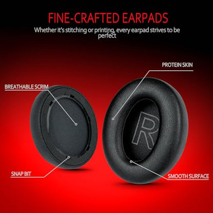 Soundcore Replacement Ear Pads – Fits Soundcore Life Q20 Replacement Ear Pads, Soft Memory Foam Soundcore Q20 Replacement Ear Pads for Anker Q20/Q20i/Q20BT Headphones – Black