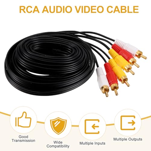 MECCANIXITY 16ft RCA Cable, 2RCA Male to 2RCA Male Audio Video Speaker Cable for Subwoofer Amplifier Home Theater DVD TV - size: 16ft, style: 2RCA Male to 2RCA Male