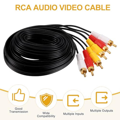 MECCANIXITY 16ft RCA Cable, 2RCA Male to 2RCA Male Audio Video Speaker Cable for Subwoofer Amplifier Home Theater DVD TV - size: 16ft, style: 2RCA Male to 2RCA Male