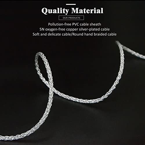 MMCX Plug 5N OFC Silver Plating+Graphene Earphone Cables for SHURE SE846 SE535 SE425 AONIC 4 5 Xelento Remote T8iE T9iE Fidue A83 Sirius MkII Dunu DK3001Pro DK4001 W60 W80 (3.5mm, MMCX) - color: MMCX, size: 3.5mm