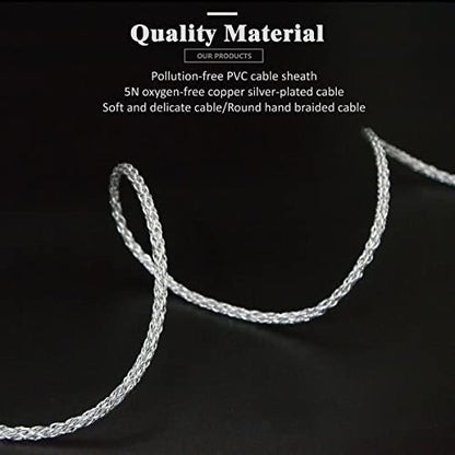 MMCX Plug 5N OFC Silver Plating+Graphene Earphone Cables for SHURE SE846 SE535 SE425 AONIC 4 5 Xelento Remote T8iE T9iE Fidue A83 Sirius MkII Dunu DK3001Pro DK4001 W60 W80 (4.4mm, MMCX) - color: MMCX, size: 4.4mm