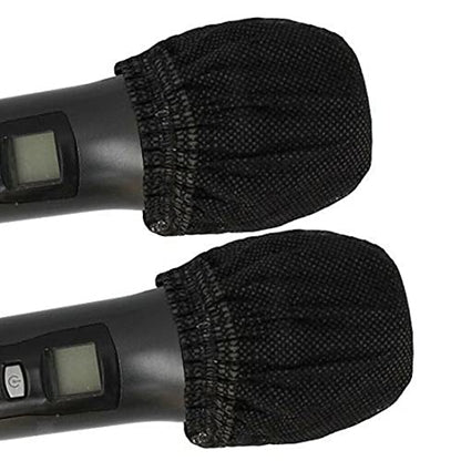 5 Sets Disposable Non-Woven Microphone Cover Sanitary Filter-Black