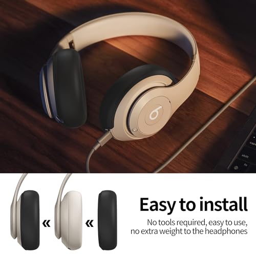Silicone Case Compatible with Beats Studio Pro, Silicone Ear Pads Cover Protector Headband Cover, Anti-Scratch, Washable Protective Cover for Beats Studio Pro Ear Pads - Black - color: Black