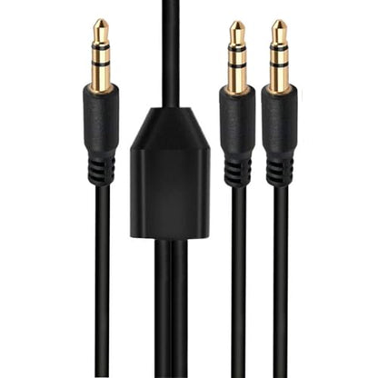 1.6ft 3.5mm Splitter Audio Cable, 1 Male to 2 Ways Male 1/8 Inch 3.5mm TRS Stereo Jack Headphones Splitter Adapter Y AUX Cable for Smartphones, Computers, MP3s, Earphones, Speakers