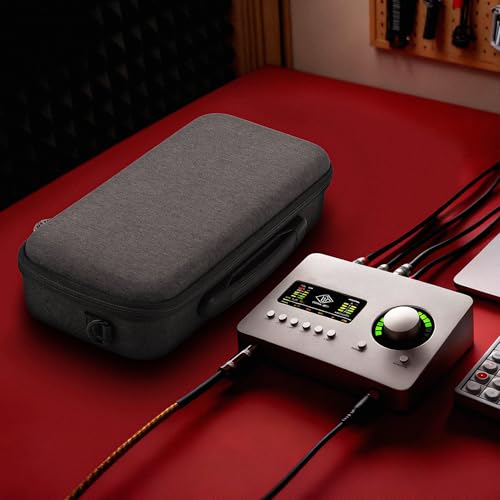 GEEKRIA Hard Shell Travel Case Compatible with Universal Audio Apollo Solo/USB, Audio Mixer Carrying Bag (Dark Gray)