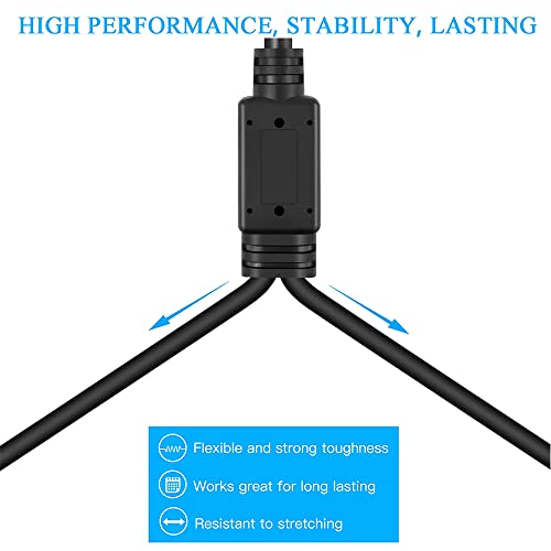 Smithok 1 Male to 2 Female XLR Y Splitter Micrphone Cable, 3 Pin XLR 2 Female to 1 Male, Combiner Y Cord Balanced Mic Audio Cables for Stero Mic to L&R Audio Track(11.8 inches/0.3m)