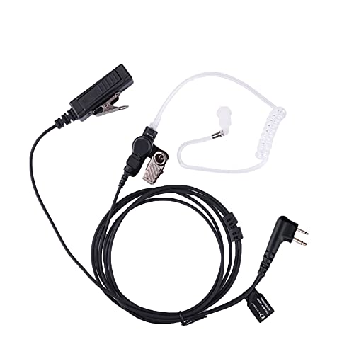 K-Storm Walkie Talkie Surveillance Headset Compatible with Motorola Radio | Acoustic Tube Earpiece with Mic for CP200 CLS1110 DLR1020 XU1100 RDM2070D RDV2080D - color: 1 pack