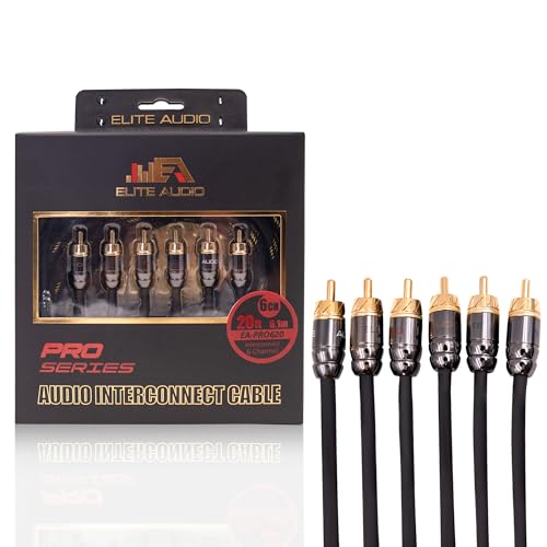 Elite Audio Pro Series | 20ft 6-Channel RCA Cable | OFC | Triple Shielded - color: 6-Channel, size: 20' (ft)
