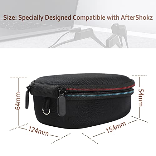 Hard Case Compatible with AfterShokz Trekz Air/Aeropex/Titanium Mini Open Ear Wireless Bone Conduction Headphones AS650 / AS800, EVA Storage Pouch for Charging Cable, Black - color: Black