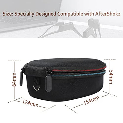 Hard Case Compatible with AfterShokz Trekz Air/Aeropex/Titanium Mini Open Ear Wireless Bone Conduction Headphones AS650 / AS800, EVA Storage Pouch for Charging Cable, Black - color: Black