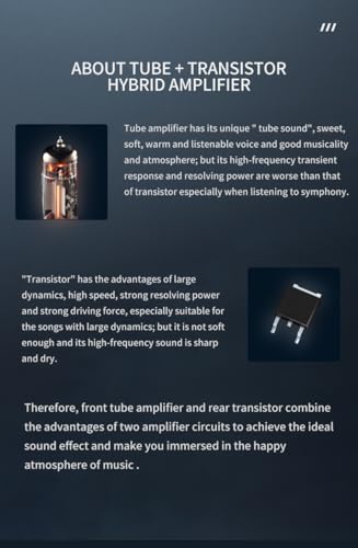 xDuoo MH-02 DAC Headphone Amplifier Combo, 6J1 Tube Preamp, 1300mW Powerful Output Class A amp, Two-Stage GAIN Switch USB C Input Support up to PCM32bit/ 384KHz and DSD256