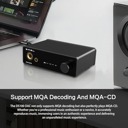 SMSL DS100 MQA CD DAC Headphone Amplifier CS43131 Chip Stereo Audio DAC | 6.35mm & Balanced 4.4mm Headphone USB Optical Coaxial XU316 768kHz/32Bit DSD256 Desktop DAC for PC/Speaker/phoneHome Audio