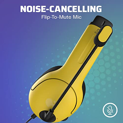 PDP Gaming LVL40 Stereo Headset with Mic for Nintendo Switch/Lite/OLED/PC - Noise Cancelling Microphone, Lightweight, Soft Comfort On Ear Headphones (Fortnite Wildcat Yellow & Blue)