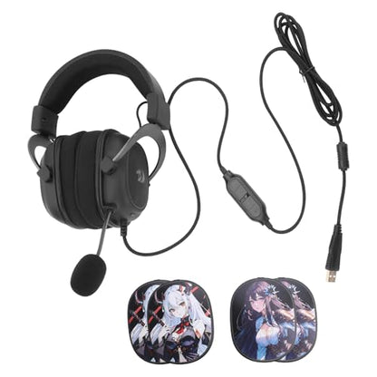Redragon H510 AK RGB Wired Gaming Headset - 7.1 Surround Sound - 53MM Audio Drivers in Memory Foam Ear Pads w/Replaceable Shell- Multi Platforms Headphone - USB Powered for PC/PS4/NS | 53mm Drivers, Memory Foam Ear Pads w/ Replaceable Shell, Multi-Platfor
