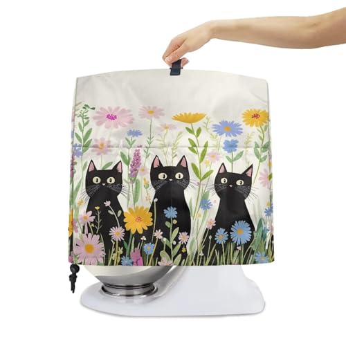 Stand Mixer Dust Cover with Adjustable Drawstring, Blender Cover Mixer Protective Cover Dustproof Stand Mixer Cover Househould Kitchen Items Cute Cat Prints - color: Cute Cat Prints, size: S