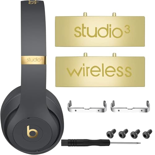 Studio 3 Hinge Replacement Parts Repair Kit Headband Connector Metal Folding Clip Pin Accessories Compatible with Beast Studio 3.0 Headphones. (Gold)
