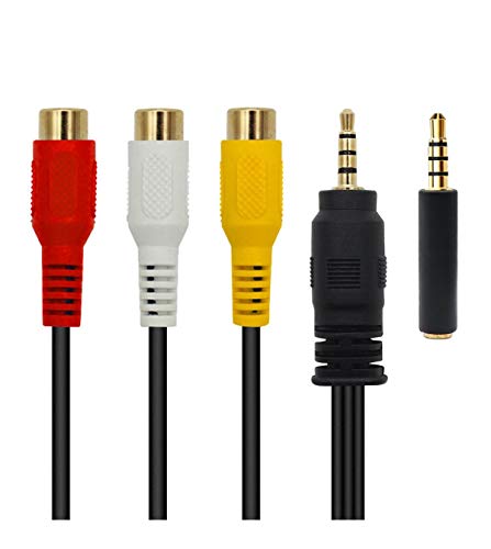 QiCheng&LYS 3.5mm to RCA Audio Extension Cable,Gold Plated 3.5mm Male to 3RCA Female Stereo Audio Cable for Smartphones,MP3, Tablets,Speakers,Home Theater - 3.5 to 3RCA 25cm - size: 3.5mm to 3RCA 0.25m