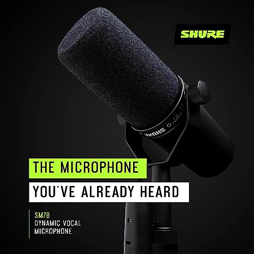 Shure SM7B + Shure MVX2U Bundle, Studio Vocal Recording Microphone with XLR to USB Connectivity