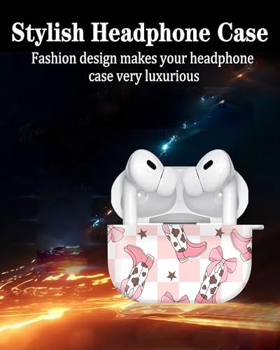 Cute Hard Case Compatible with AirPods Pro 2nd/1st Generation, Protective Cover with Golden Keychain, Fits 2023/2022/2019 Models, for Women, Girls, and Men(Cute Cowgirl Boots - color: Cute cowgirl boots