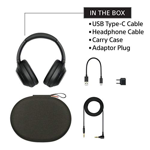 Sony WH-1000XM4 Wireless Premium Noise Canceling Overhead Headphones with Mic for Phone-Call and Alexa Voice Control, Black WH1000XM4 - color: Black