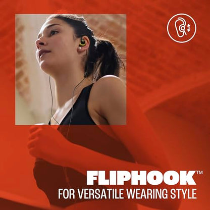 JBL Endurance Run 3 - Wired Sport Headphones - Black/Gray | FlipHook technology for versatile wearing style, IP65 dustproof and water-resistant, JBL Pure Bass Sound, Hands-free calls