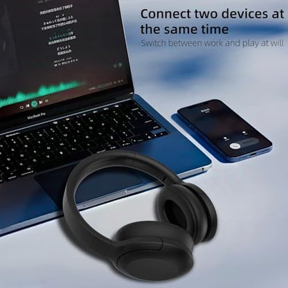 GU-DI Active Noise Cancelling Wireless Bluetooth Over Ear Headphones | Hi-Res Audio, Deep Bass, with mic, Foldable Lightweight, Travel Home Office Gym Cellphone PC