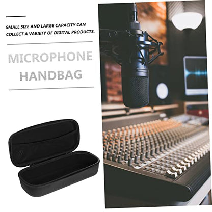 Portable Microphone Bag Protective Case Drop Resistant Small with Mesh Pocket for Mic and Digital Accessories Durable Shockproof Dustproof Carrying Handbag for Travel and Storage