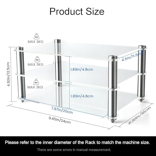 Mini Acrylic Audio Component Rack, Open 2-Layer Rack Aluminium Holders, Small Desktop Multimedia Storage, 3kg Load Capacity, for HiFi Audio Equipment Dac Amplifier Amp - color: A