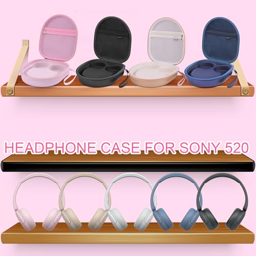 Hard Headphone Case for Sony WH-CH520 / JBL Tune Live 670NC, Pink | Protective Carring Storage Case for Over-Ear Headphones, with Handle Strap & Mesh Pocket - color: PINK