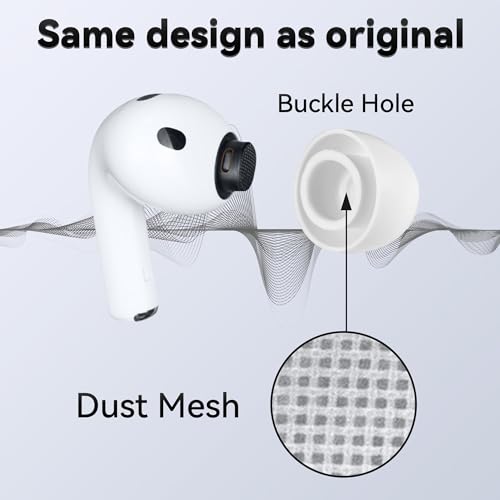 Lukvcoe 4 Pairs Silicone Replacement Ear Tips for AirPods Pro 3 (2025), XXS Size Earbud Tips with Cleaner Pen & Storage Box, Compatible with AirPods Pro 3rd Gen - (White/XXS) - size: White/XXS