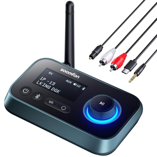SOOMFON Bluetooth 5.3 Transmitter Receiver for TV to 2 Headphones